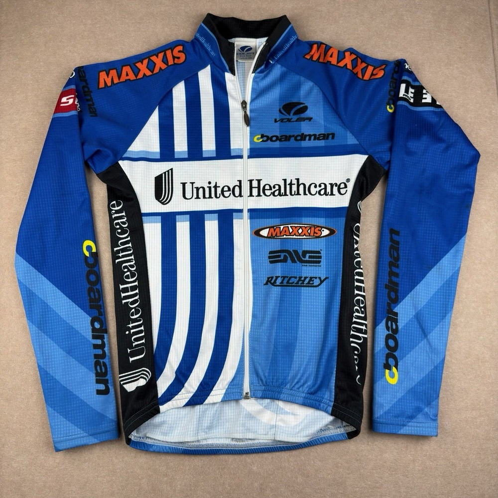 Voler‎ Race Raglan XS Blue United Healthcare Cycling Jersey Long Sleeve Made USA